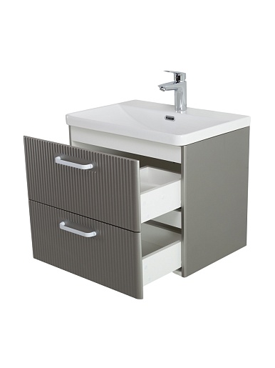 BelBagno Тумба с раковиной Due 50 подвесная Сатин ручки Белые – фотография-10